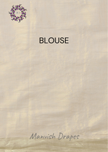 Load image into Gallery viewer, Plain Tissue Kerala Kasavu Pure Cotton Saree with Zari Tissue Border (GOLD ZARI)
