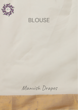 Load image into Gallery viewer, Kerala Kasavu Pure Cotton Saree with Buttas all over ,Tissue Border and Woven Pallu (DIAMOND PALLU)
