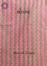 Load image into Gallery viewer, Mul Mul Pure Cotton Saree with Block Prints (PINK)
