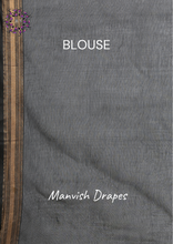 Load image into Gallery viewer, Kanchi Cotton Sarees with Buttas all over and Zari Tissue Borders on both sides  (BLACK)
