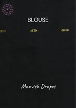 Load image into Gallery viewer, Gadwal Silk Cotton Sarees with Zari Buttas all over and Contrast Borders on both sides (BLACK RANI COMBINATION)
