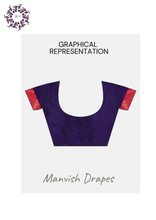 Load image into Gallery viewer, Gadwal Silk Cotton Sarees with Zari Buttas all over and Contrast Borders on both sides (VIOLET RANI COMBINATION)
