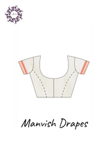 Load image into Gallery viewer, Plain Kerala Kasavu Pure Cotton Saree (TOMATO STRIPES)
