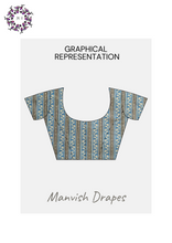 Load image into Gallery viewer, Mul Mul Pure Cotton Saree with Block Prints (BLUE)
