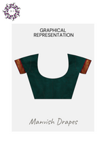 Load image into Gallery viewer, Gadwal Silk Cotton Sarees with Zari Buttas all over and Contrast Borders on both sides (BOTLE GREEN COMBINATION)
