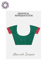 Load image into Gallery viewer, Gadwal Silk Cotton Sarees with Zari Buttas all over and Contrast Borders on both sides  (LEAF GREEN RANI COMBINATION)
