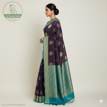 Load image into Gallery viewer, Banaras Georgette Saree with Paisley Buttis all over with Contrast Border,Pallu and Blouse- Jamoon
