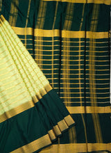 Load image into Gallery viewer, Semi Mysuru Crepe Saree with Contrast Border and Striped body.

