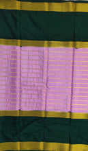 Load image into Gallery viewer, Semi Mysuru Crepe Saree with Contrast Border and Striped body.
