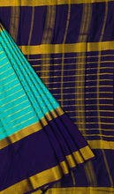 Load image into Gallery viewer, Semi Mysuru Crepe Saree with Contrast Border and Striped body.
