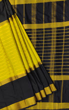 Load image into Gallery viewer, Semi Mysuru Crepe Saree with Contrast Border and Striped body.
