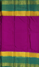 Load image into Gallery viewer, Semi Mysuru Crepe Saree with 3D Contrast Border,Pallu and Blouse.
