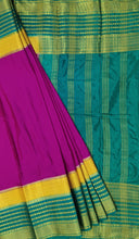 Load image into Gallery viewer, Semi Mysuru Crepe Saree with 3D Contrast Border,Pallu and Blouse.
