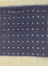 Load image into Gallery viewer, Semi Mysuru Crepe Checkered Saree with Contrast Off-White Border and Off-White Blouse with Color Options
