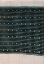 Load image into Gallery viewer, Semi Mysuru Crepe Checkered Saree with Contrast Off-White Border and Off-White Blouse with Color Options
