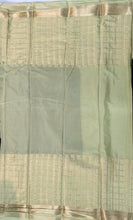 Load image into Gallery viewer, Semi Mysuru Crepe Saree with Checkered Contrast Border,Pallu and Blouse-With Color Options
