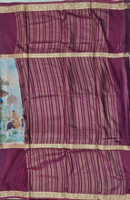 Load image into Gallery viewer, Semi Mysuru Crepe Saree with Digitally Printed Body,Contrast Border,Pallu and Blouse.
