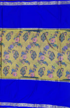 Load image into Gallery viewer, Semi Mysuru Crepe Saree with Digitally Printed Body,Contrast Border,Pallu and Blouse.
