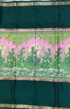 Load image into Gallery viewer, Semi Mysuru Crepe Saree with Digitally Printed Body,Contrast Border,Pallu and Blouse.
