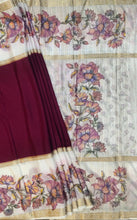 Load image into Gallery viewer, Semi Mysuru Crepe Saree with Digitally Printed Body,Contrast Border,Pallu and Blouse.
