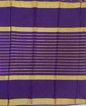 Load image into Gallery viewer, Semi Mysuru Crepe Saree with Kamalkari Printed Body,Contrast Border,Pallu and Blouse.
