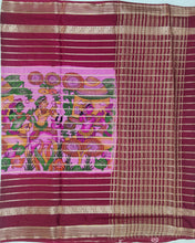 Load image into Gallery viewer, Semi Mysuru Crepe Saree with Baluchari Printed Body,Contrast Border,Pallu and Blouse with Color Options
