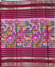 Load image into Gallery viewer, Semi Mysuru Crepe Saree with Baluchari Printed Body,Contrast Border,Pallu and Blouse with Color Options
