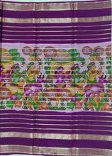 Load image into Gallery viewer, Semi Mysuru Crepe Saree with Baluchari Printed Body,Contrast Border,Pallu and Blouse with Color Options
