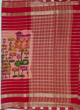 Load image into Gallery viewer, Semi Mysuru Crepe Saree with Kamalkari Printed Body,Contrast Border,Pallu and Blouse with Color Options.
