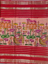 Load image into Gallery viewer, Semi Mysuru Crepe Saree with Kamalkari Printed Body,Contrast Border,Pallu and Blouse with Color Options.
