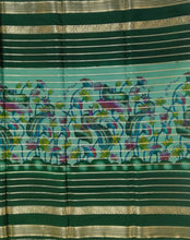 Load image into Gallery viewer, Semi Mysuru Crepe Saree with Kamalkari-Pichwai Printed Body,Contrast Border,Pallu and Blouse with Color Options.
