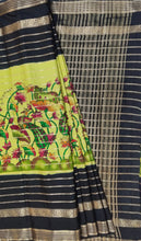 Load image into Gallery viewer, Semi Mysuru Crepe Saree with Kamalkari-Pichwai Printed Body,Contrast Border,Pallu and Blouse with Color Options.
