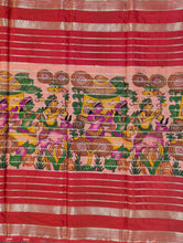Load image into Gallery viewer, Semi Mysuru Crepe Saree with Kamalkari Printed Body,Contrast Border,Pallu and Blouse.
