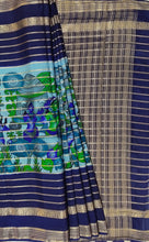 Load image into Gallery viewer, Semi Mysuru Crepe Saree with Baluchari Printed Body,Contrast Border,Pallu and Blouse with Color Options
