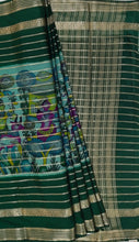 Load image into Gallery viewer, Semi Mysuru Crepe Saree with Baluchari Printed Body,Contrast Border,Pallu and Blouse with Color Options
