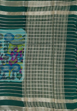 Load image into Gallery viewer, Semi Mysuru Crepe Saree with Baluchari Printed Body,Contrast Border,Pallu and Blouse with Color Options
