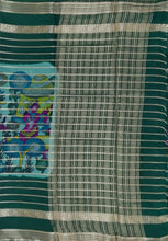 Load image into Gallery viewer, Semi Mysuru Crepe Saree with Kamalkari Printed Body,Contrast Border,Pallu and Blouse.
