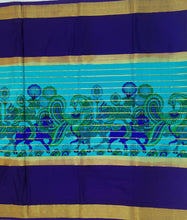 Load image into Gallery viewer, Semi Mysuru Crepe Saree with Kamalkari Printed Body,Contrast Border,Pallu and Blouse.
