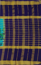 Load image into Gallery viewer, Semi Mysuru Crepe Saree with Kamalkari Printed Body,Contrast Border,Pallu and Blouse.
