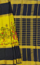 Load image into Gallery viewer, Semi Mysuru Crepe Saree with Kamalkari Printed Body,Contrast Border,Pallu and Blouse.
