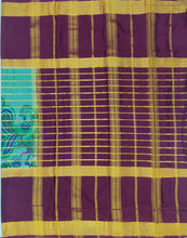 Load image into Gallery viewer, Semi Mysuru Crepe Saree with Kamalkari Printed Body,Contrast Border,Pallu and Blouse.
