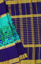 Load image into Gallery viewer, Semi Mysuru Crepe Saree with Kamalkari Printed Body,Contrast Border,Pallu and Blouse.
