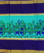 Load image into Gallery viewer, Semi Mysuru Crepe Saree with Kamalkari Printed Body,Contrast Border,Pallu and Blouse.
