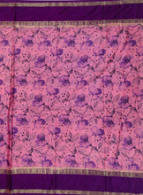 Load image into Gallery viewer, Semi Mysuru Crepe Saree with Digitally Printed Body,Contrast Border,Pallu and Blouse.
