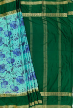 Load image into Gallery viewer, Semi Mysuru Crepe Saree with Digitally Printed Body,Contrast Border,Pallu and Blouse.
