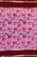 Load image into Gallery viewer, Semi Mysuru Crepe Saree with Digitally Printed Body,Contrast Border,Pallu and Blouse.
