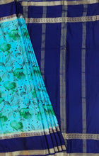 Load image into Gallery viewer, Semi Mysuru Crepe Saree with Digitally Printed Body,Contrast Border,Pallu and Blouse.

