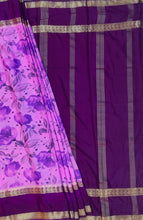 Load image into Gallery viewer, Semi Mysuru Crepe Saree with Digitally Printed Body,Contrast Border,Pallu and Blouse.
