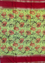 Load image into Gallery viewer, Semi Mysuru Crepe Saree with Digitally Printed Body,Contrast Border,Pallu and Blouse.
