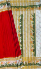 Load image into Gallery viewer, Semi Mysuru Crepe Saree with Digitally Printed Body,Contrast Border,Pallu and Blouse.
